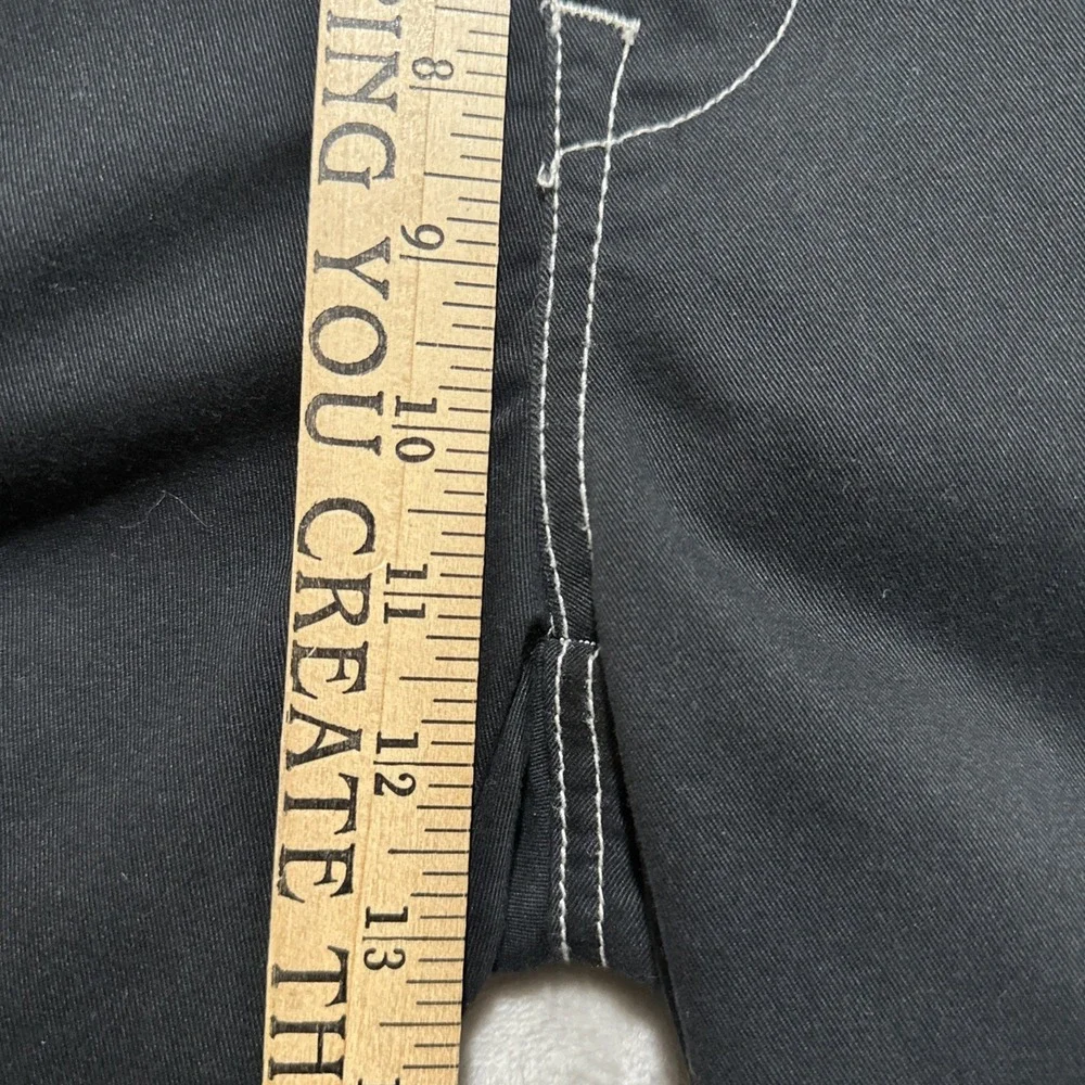 TRUE‎ RELIGION Cargo Pant Sz 34 Horseshoe Outline Graphic Letter Jet Black White